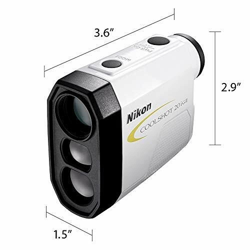 Nikon Coolshot 20i GII rangefinder with dimensions.