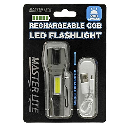 Rechargeable COB LED flashlight packaging with USB cable