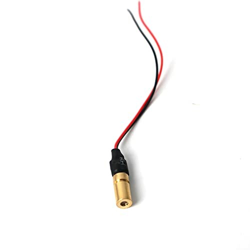 Mini laser module with red and black wires.