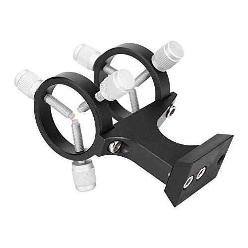 Black telescope finder scope mount with adjustment knobs