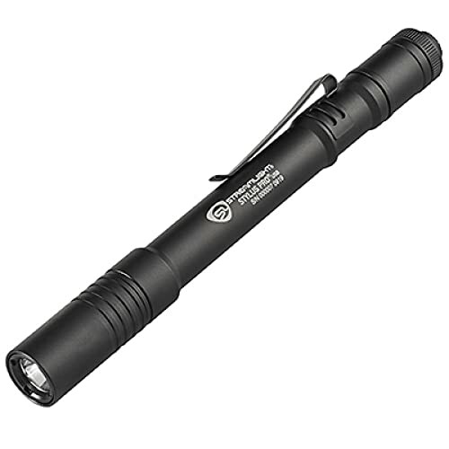 Black penlight flashlight with clip