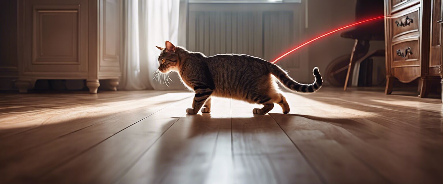 pet playing with laser pointer